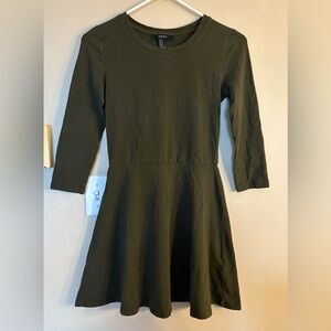 Forever 21 Olive Long Sleeve Dress